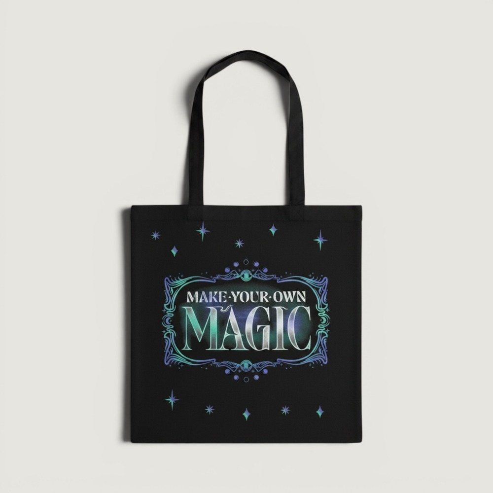 Wicked Make Your Own Magic Tote Bag Black Universal Movie Bioworld Canvas